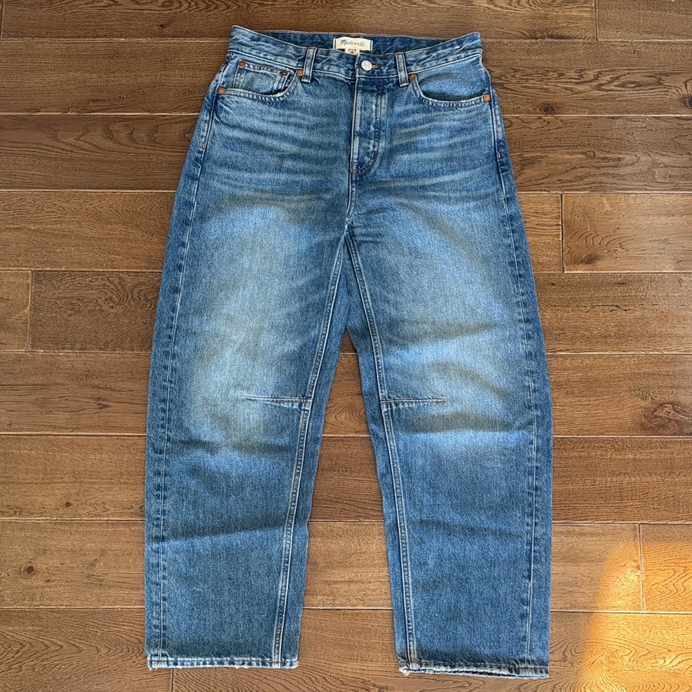 Madewell Petite Darted Barrel Leg Denim Jeans Sz 25P